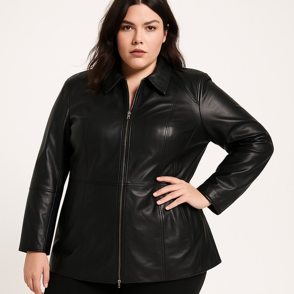 Danier Leather  Jacket Full Front Zip Women’s Size 2X Grunge Goth Capsule Punk - Picture 1 of 13